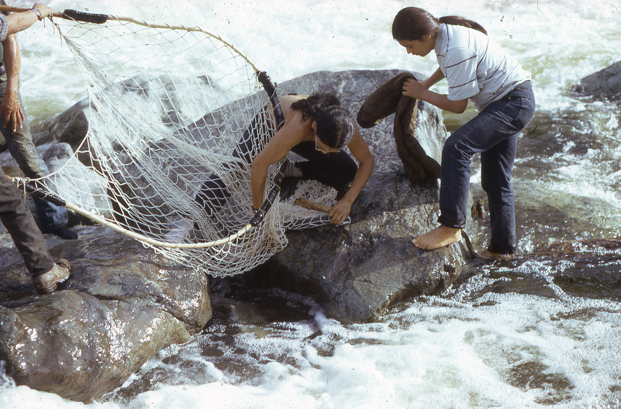 Dipnet fishing at Ishi Pishi Falls, 1974
