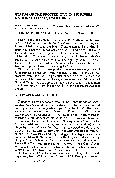 Status of the Spotted Owl in Six Rivers NF, 1980.pdf